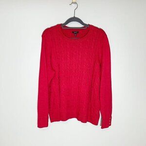 NEW Talbots‎ red cable knit long sleeve pullover sweater - Size 2Xp